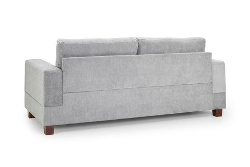 Charles Sofa Grey Fabric 3 Seater Back View